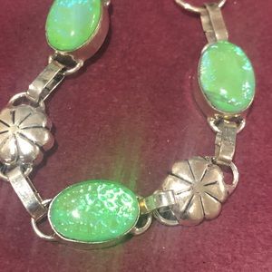 Bracelet green fire opal